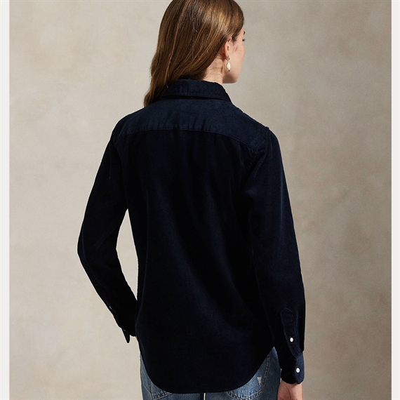 Polo Ralph Lauren Stretch Slim Fit Cotton Corduroy Skjorte, Navy 